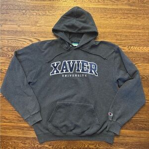 #631 XAVIER MUSKETEERS CHAMPION EXO FLEECE Dark Gray Xavier University Hoodie